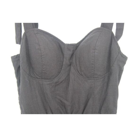 LC Lauren Conrad Womens Black Midi Dress Shoulder Straps Padded Bra Small NWT - Picture 3 of 9